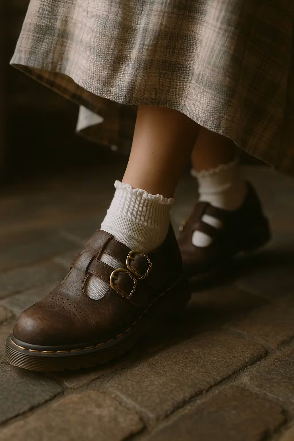 (Women) Dr. Martens 8065 Crazy Horse Leather Mary Jane Shoes 'Dark Brown' 30914201 (Women) Dr. Martens 8065 Crazy Horse Leather Mary Jane Shoes 'Dark Brown' 30914201